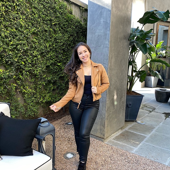 Abercrombie & Fitch Camel Vegan Leather XS Jacket - Picture 2 of 3